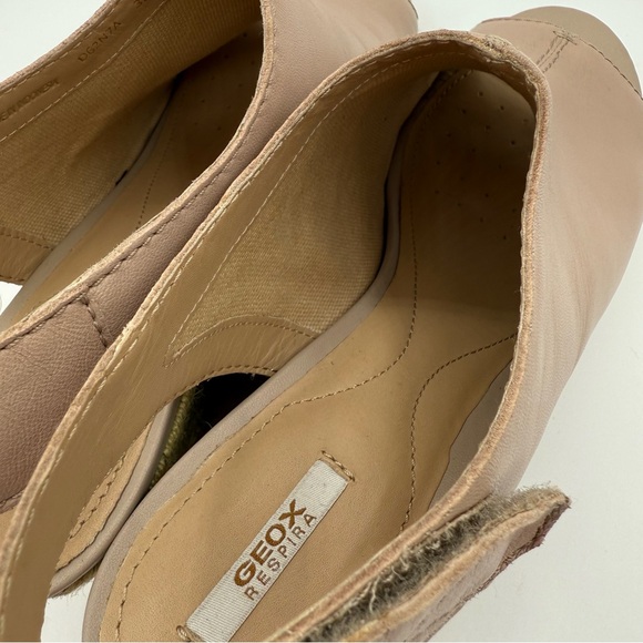 Geox Respira D Soleil Blush Pink Wedge Platform Espadrilles Peep Toes Size 38 - Picture 16 of 16